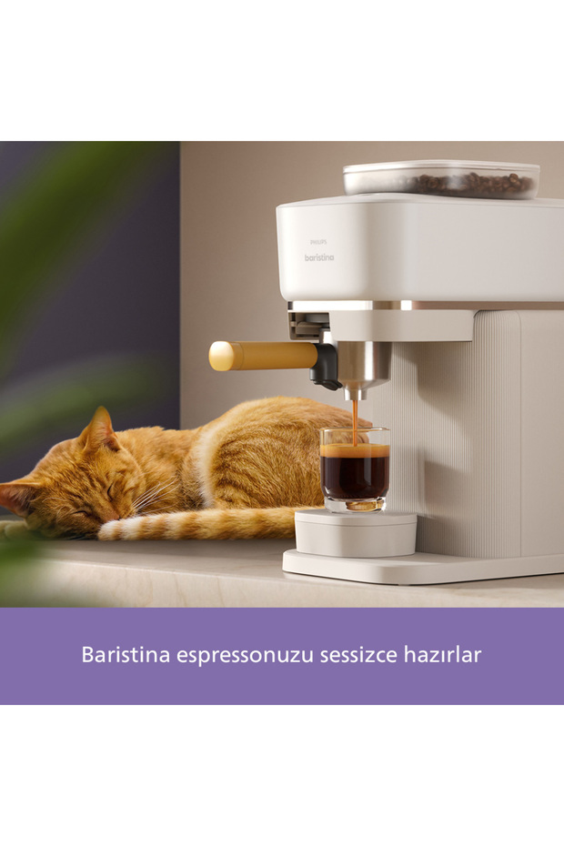 Baristina Serisi Espresso Makinesi, 16 Bar Basınç, Kompakt, Beyaz, BAR300/03 - 9