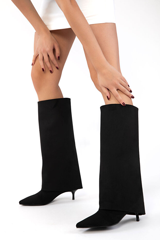 Black Suede Women's Boots 21226