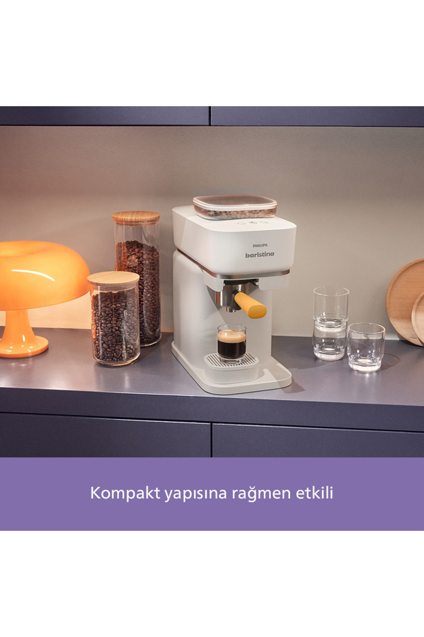 Baristina Serisi Espresso Makinesi, 16 Bar Basınç, Kompakt, Beyaz, BAR300/03 - 8