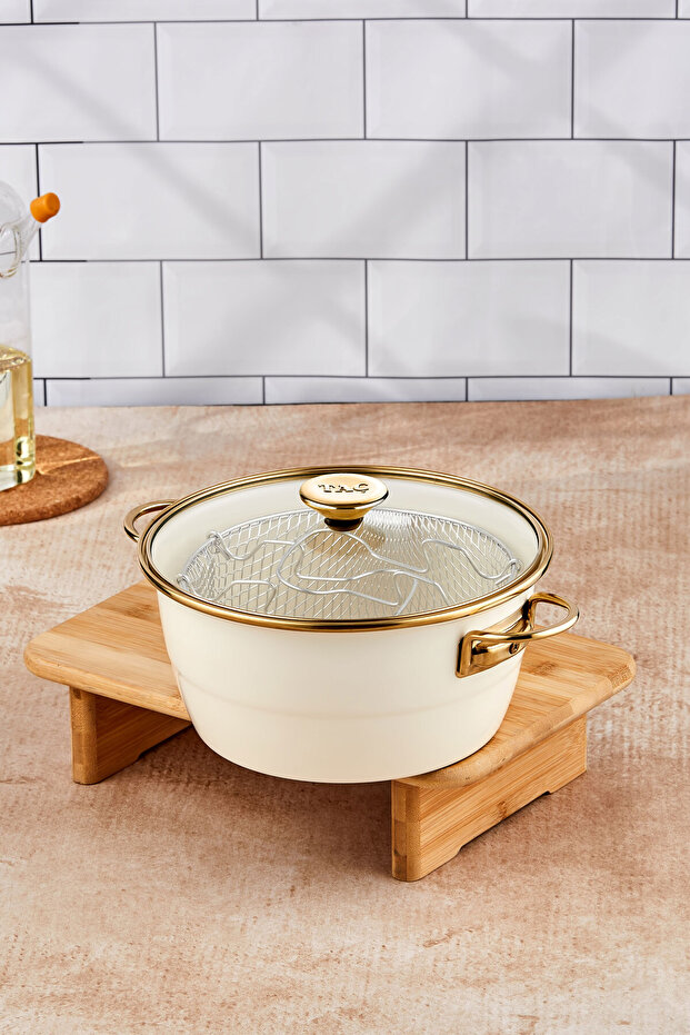 Taç Çıtır Cips Emaye 22 Cm Kızartma Tenceresi 3,5 Litre