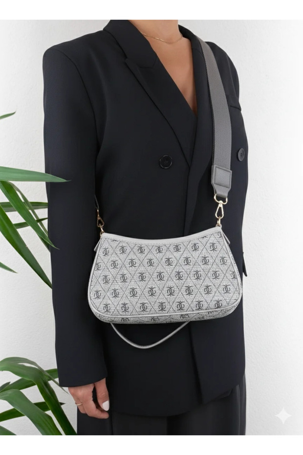 Farme Monogram Siyah Çapraz Çanta - 3