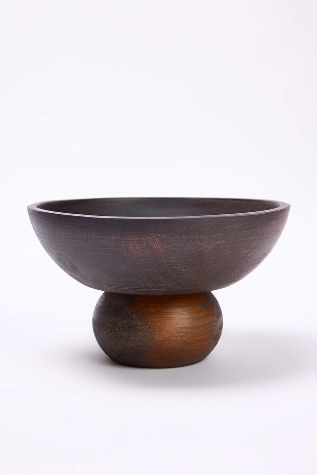 Ayaklı Ahşap Kase 13,8 cm x 23,7 cm TPHAW26TBK00081 - 2