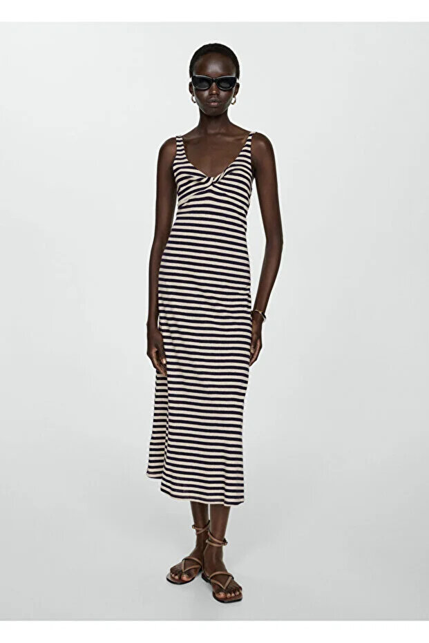 Leinenkleid mit Knotendetail - 2