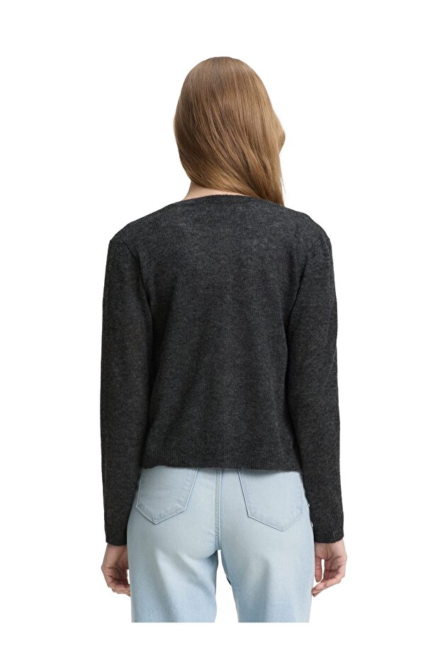 weicher Rundhals-Cardigan Basic - 2