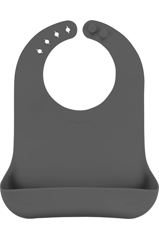 Silicone Bib Platinum Gray - 1