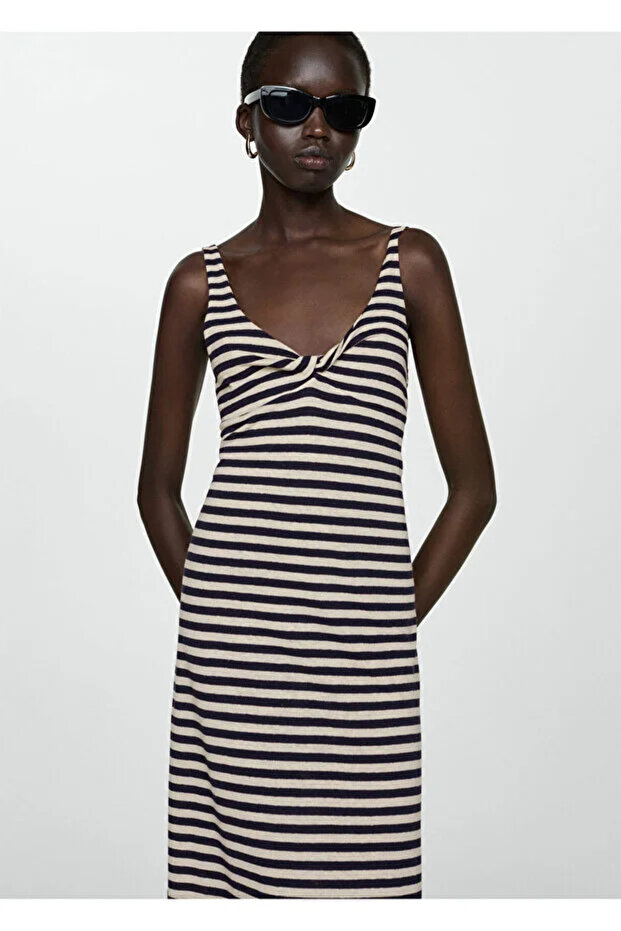 Leinenkleid mit Knotendetail - 1