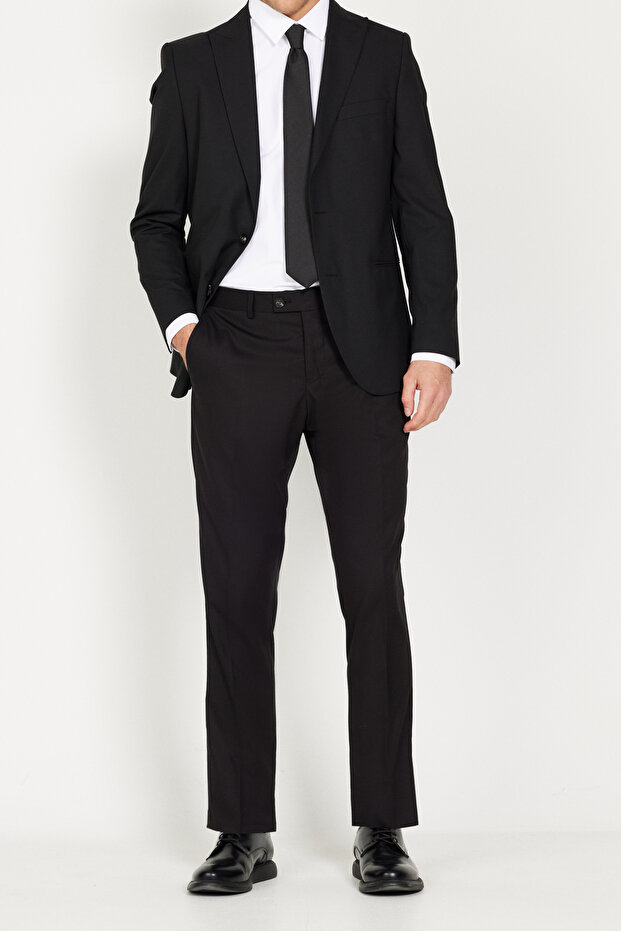 Men's Black Extra Slim Fit Slim Fit Black Sports Suit