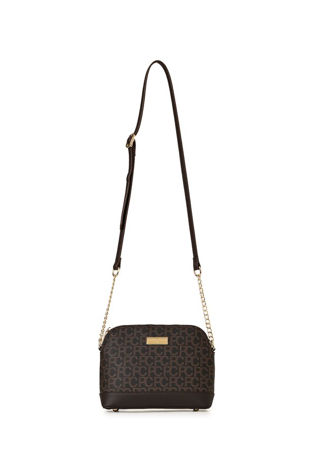 Brown Large Alphabet Women's Crossbody Bag 05Po22Y1529