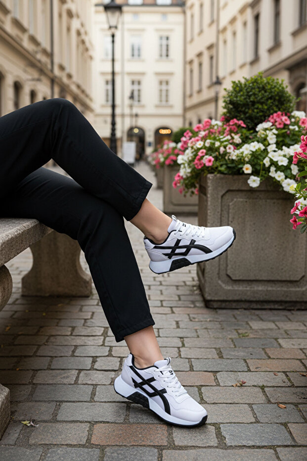 SOHO Beyaz-Siyah Kadın Sneaker 20654