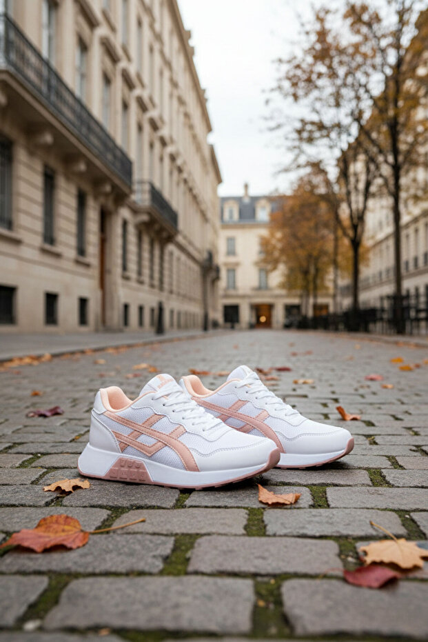 SOHO Beyaz-Pudra Kadın Sneaker 20654