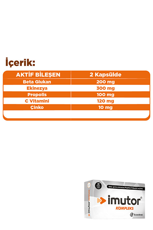 Kompleks 30 Kapsülx2 – Bağışıklık – Beta Glukan, Ekinezya, Propolis, C Vitamini, Çinko - 5