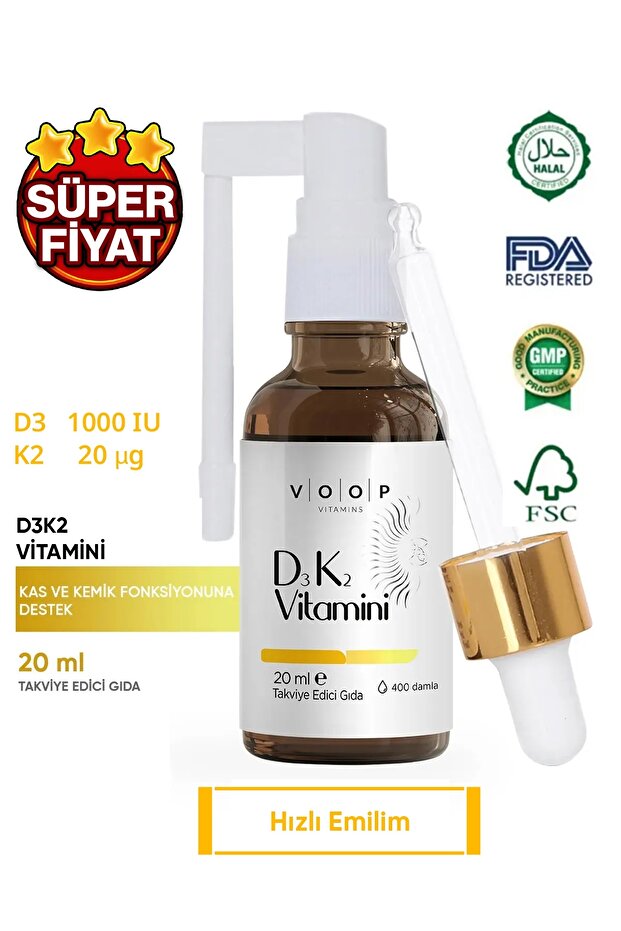 Vitamin D3K2 Sprey-Damla 20 ml - 1