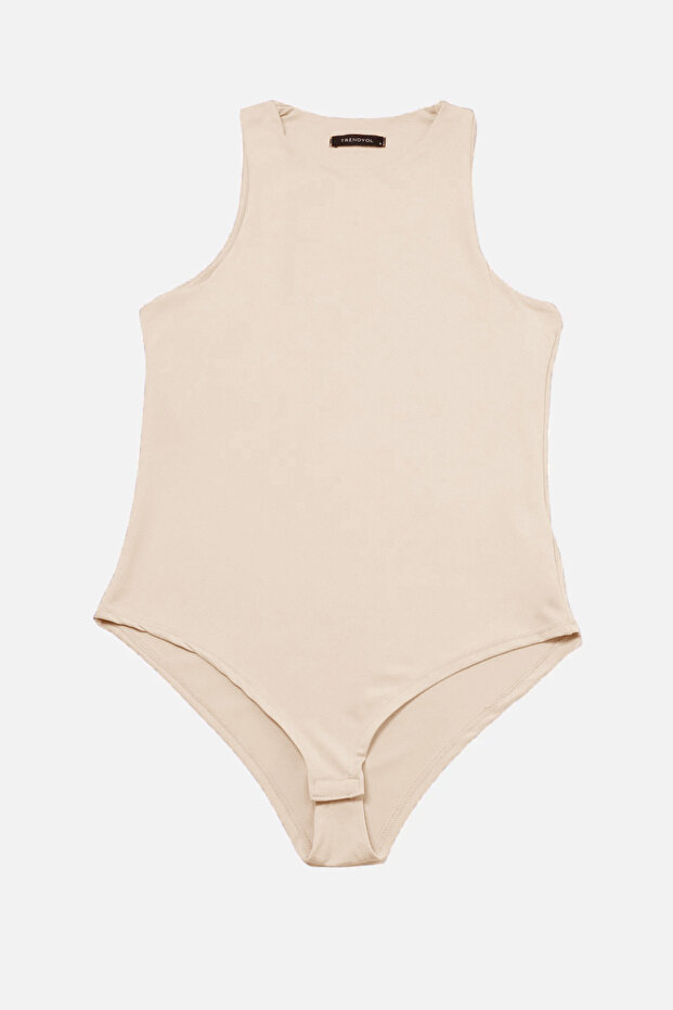 Taş Halter Yaka Vücuda Oturan Esnek Alttan çıtçıtlı Örme Body TWOSS20BD0044 - 7