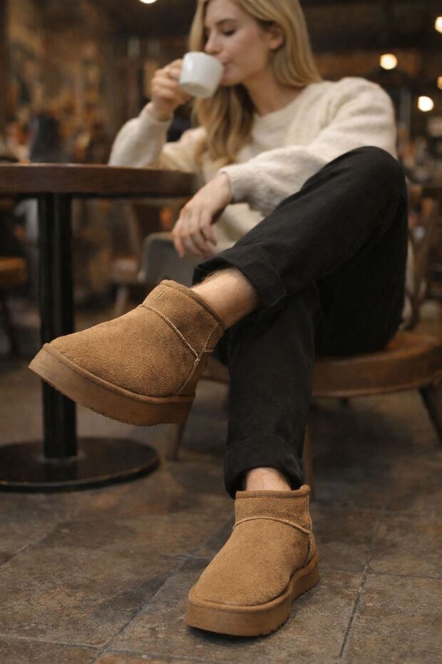 Mini Suede Winter Sole Boots & Bootie with Fur Inside