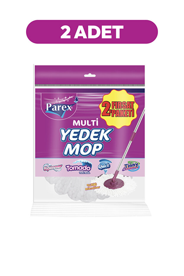Multi Yedek Mop 2'li Paket Toplam 4 Adet (Black Edition,Tornoda,Tinny,Smart,Spinner,Quick Uyumlu) - 1