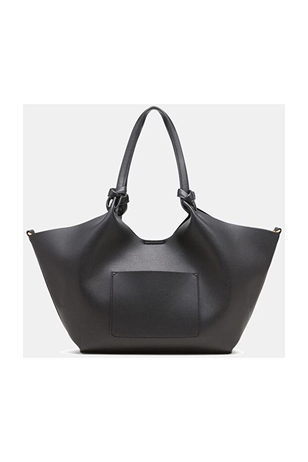 Kožená čierna dámska kabelka 48x28x13 cm R42BAE49 - 2