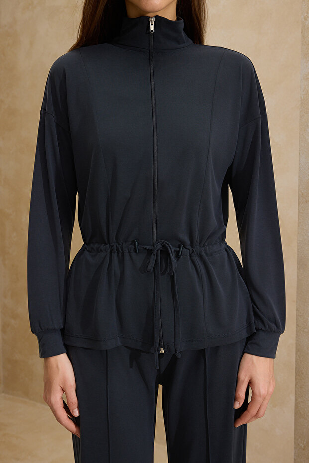 More Sustaniable Antrasit Oversize Fermuarlı Modal Premium Örme Alt-Üst Takım TWOSS26AU00009 - 3
