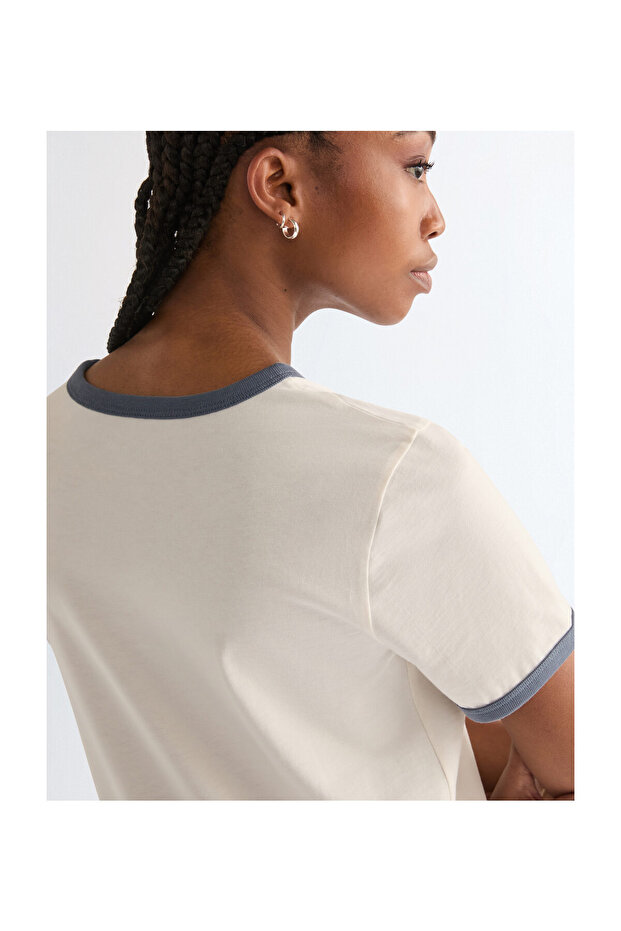 Kobieta RINGER TEE WORN WHITE - 3