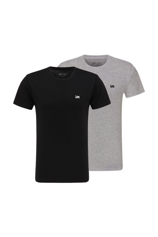 Man Twin Pack Crew Black/Grey