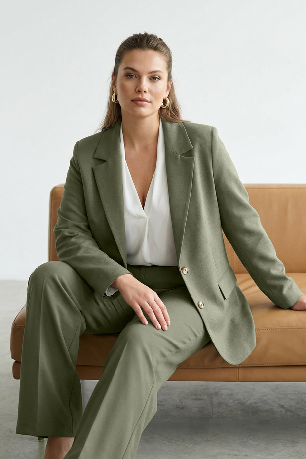 Mint Regular Astarlı Dokuma Blazer Ceket TWOAW23BC00132 - 1