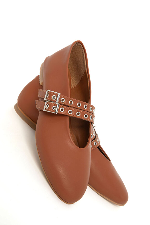 Tan Women's Ballerinas 19539