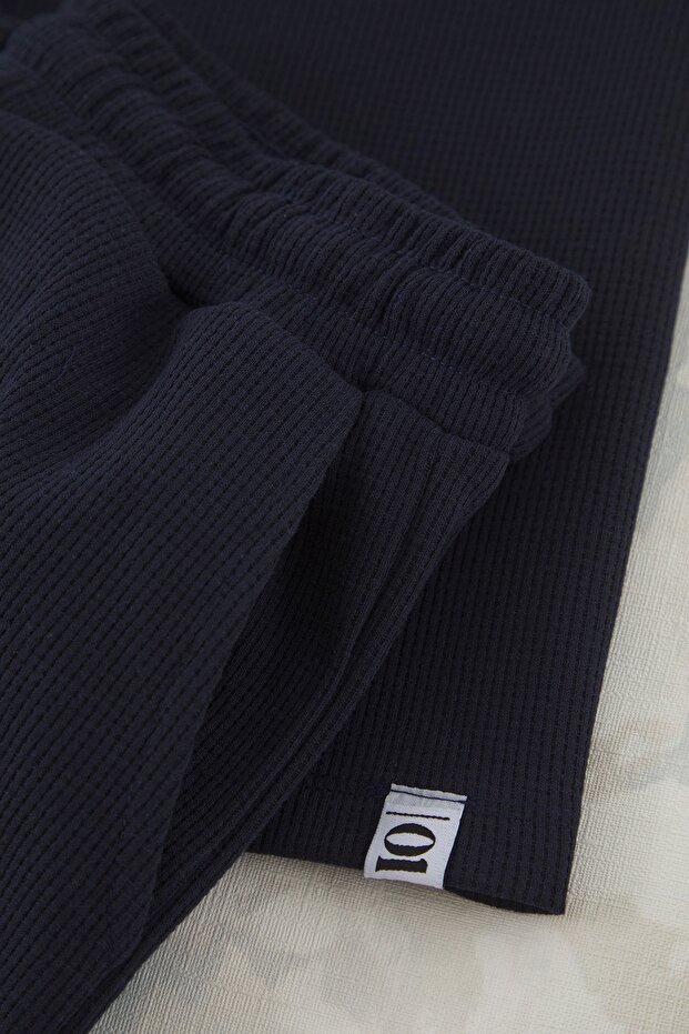 Indigo Oversize/Geniş Kesim Dokulu Eşofman Takımı TMNSS25EM00010 - 2