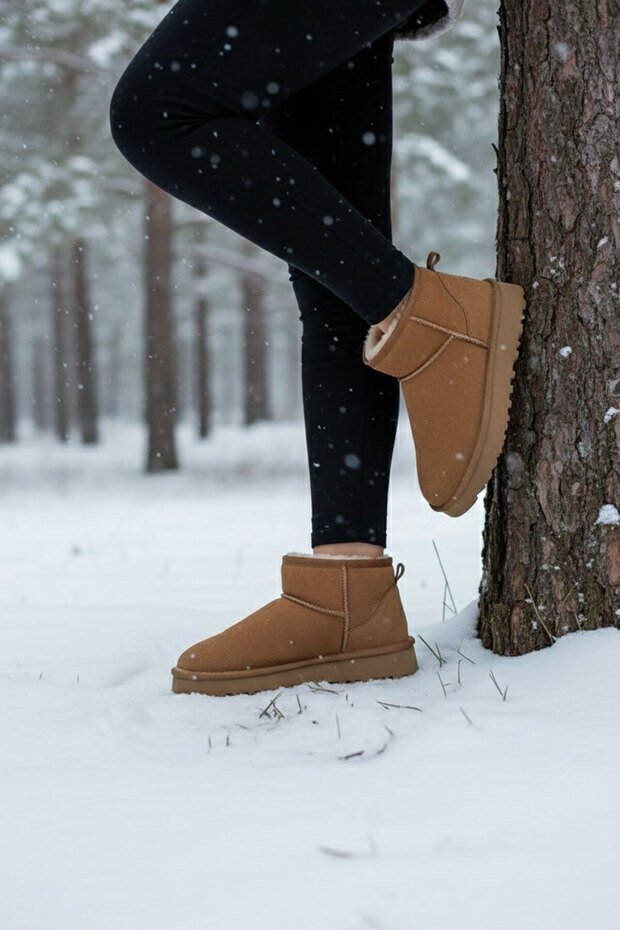 Taba Süet Kadın Bot & Bootie 21067 - 4