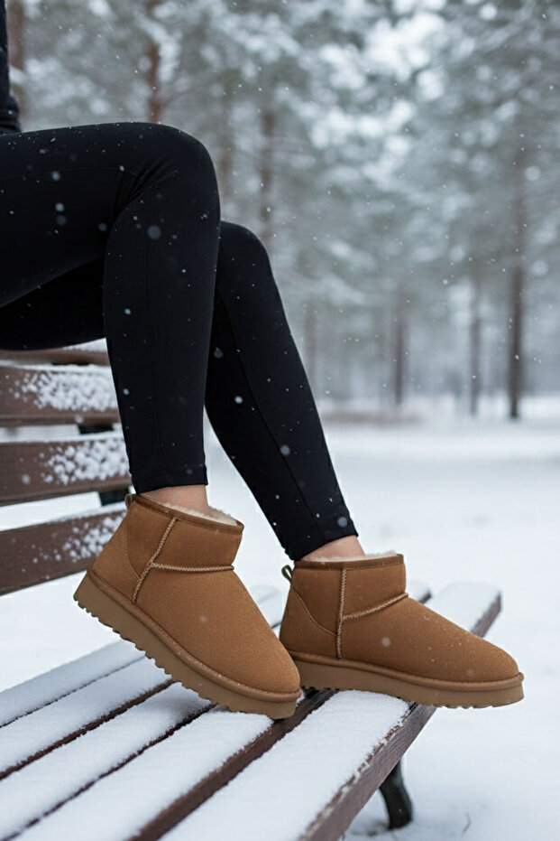 Taba Süet Kadın Bot & Bootie 21067 - 1