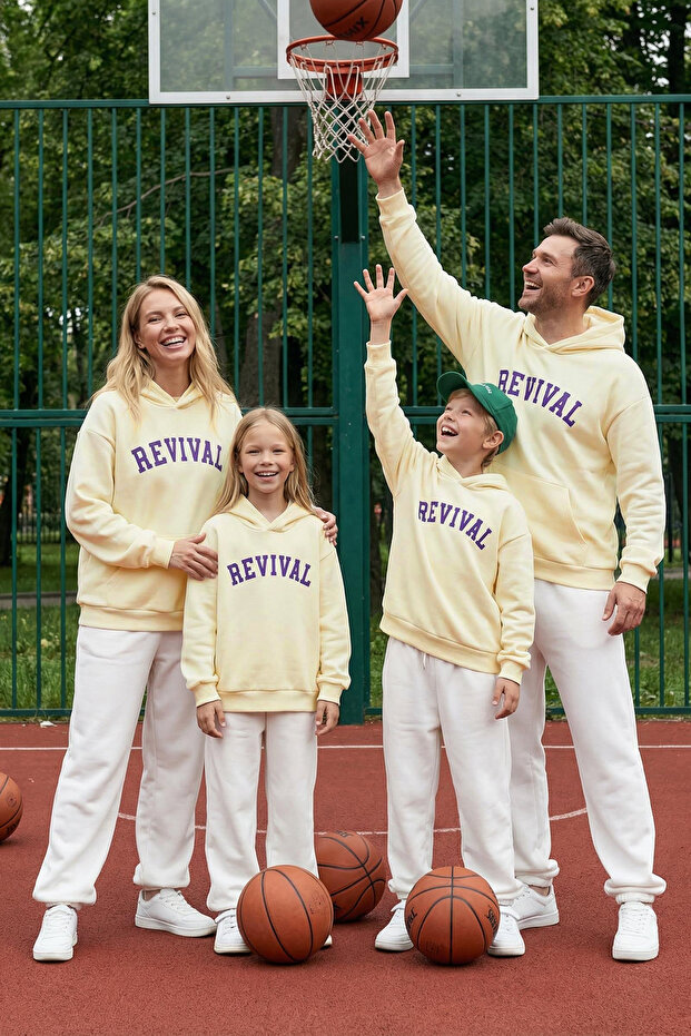 Stone Unisex Parent-Child Slogan Printed Knitted Sweatshirt TKDAW25SW00076