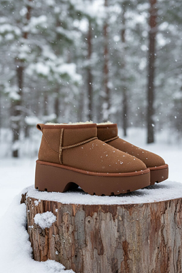 Taba Süet Kadın Bot & Bootie 21054 - 2