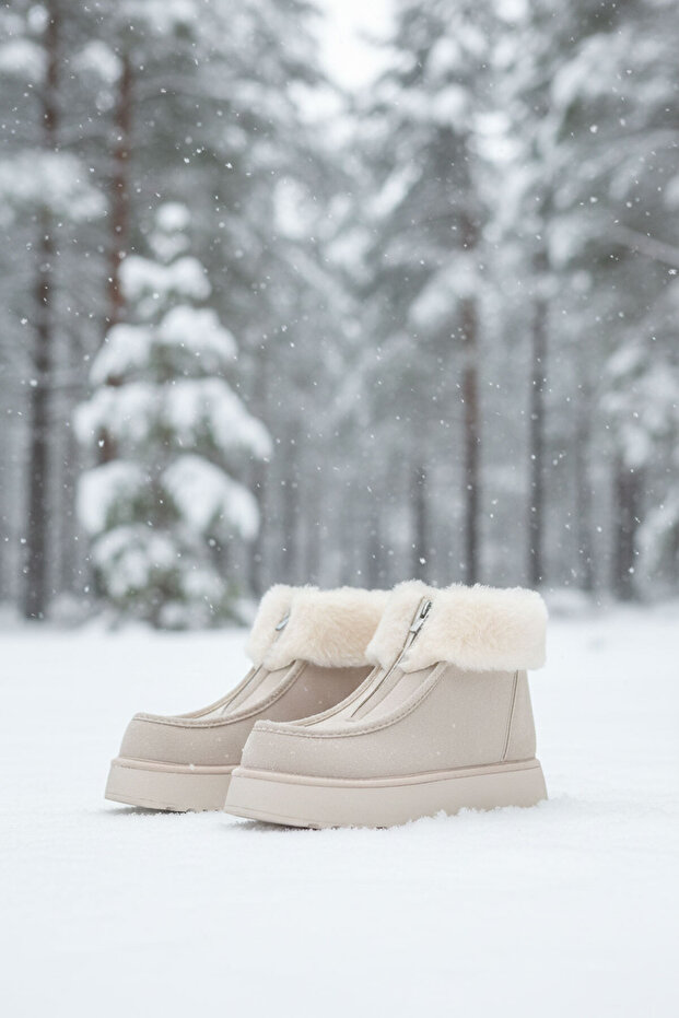 Bej Süet Kadın Bot & Bootie 21086 - 2