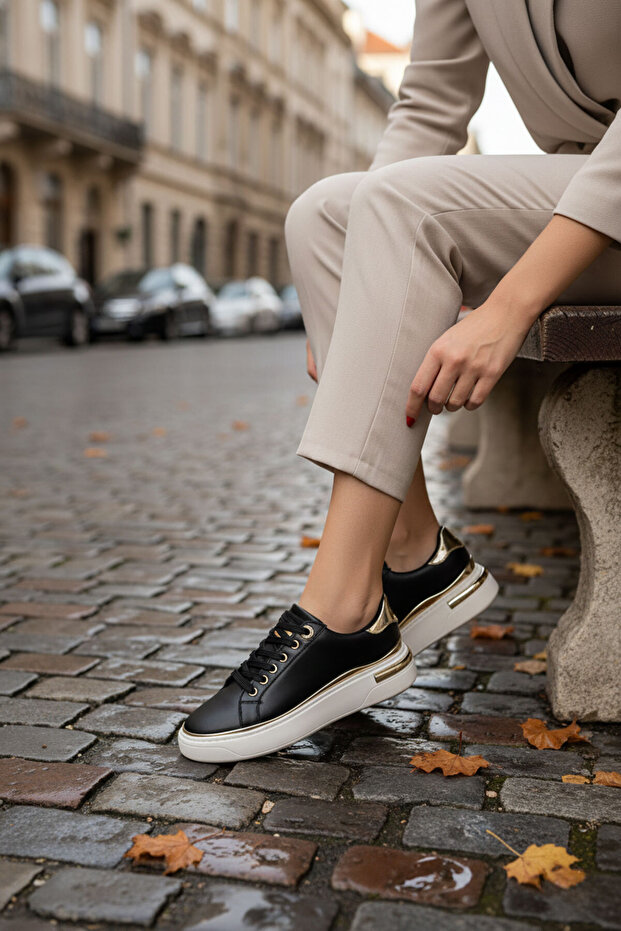 Schwarzer Damen-Sneaker 20810 - 1