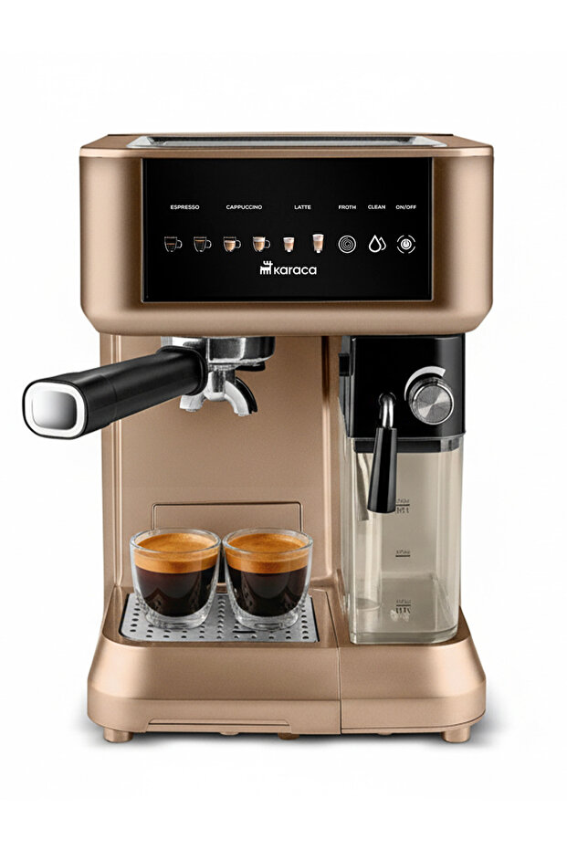 Karaca MyCaffe Barista S10 Entegre Süt Hazneli Otomatik Espresso Latte Cappuccino Mak. Walnut Brown
