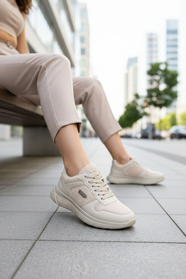 Bej Kadın Sneaker 20626 - 1