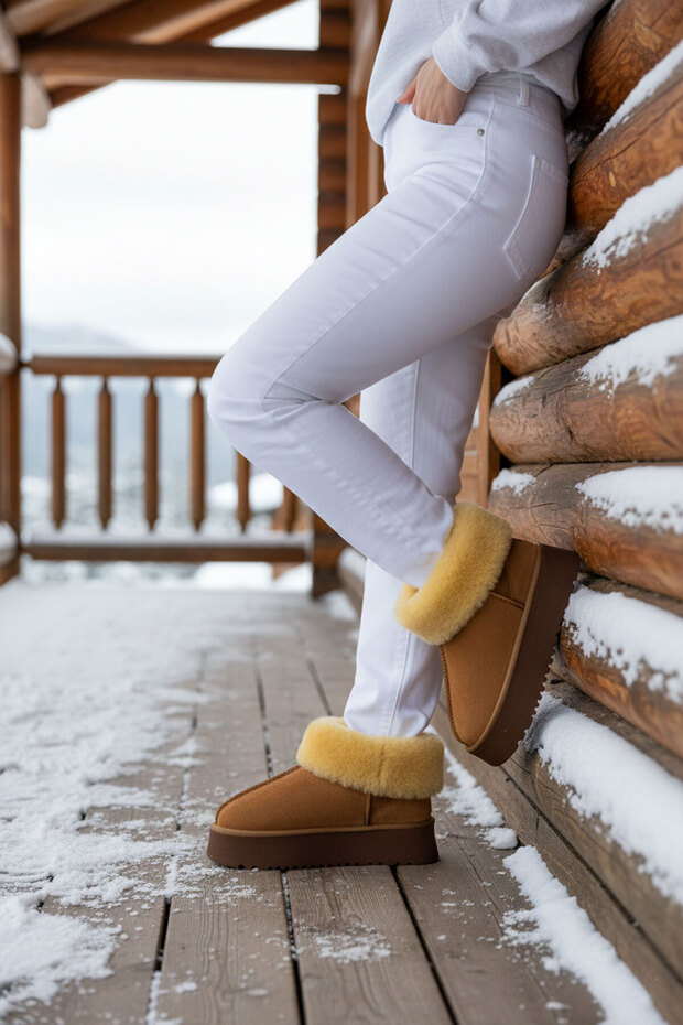 Taba Süet Kadın Bot & Bootie 19925 - 3