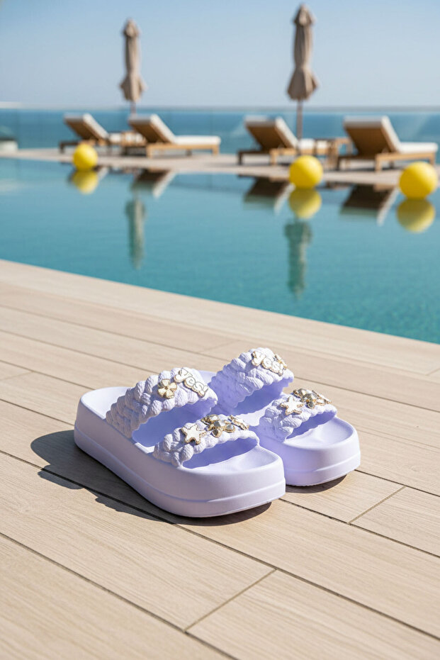 Lila Damenhausschuhe 20305 - 2