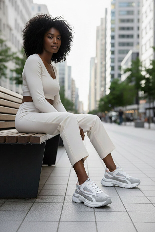 Ice-White-Powder Women's Sneaker 19686