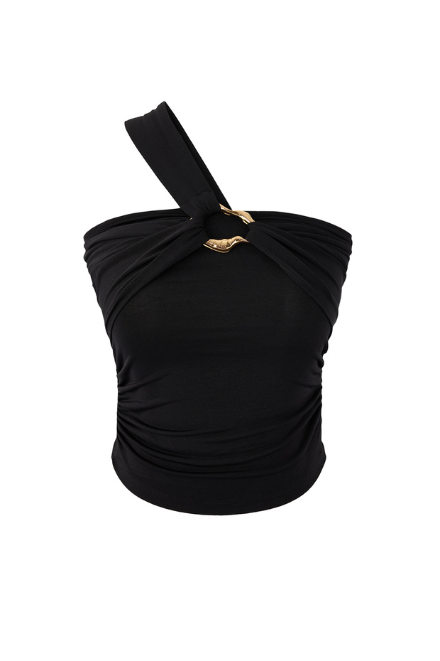 Siyah Aksesuar Detaylı Party Bluz TPRSS26BZ00022 - 5