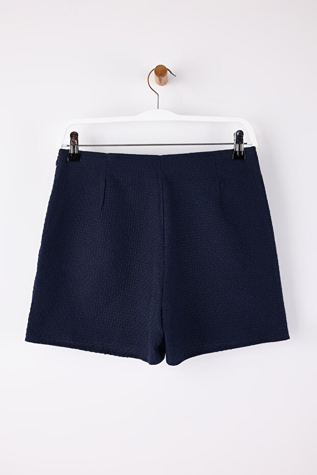 Lacivert Mini Tüvit Şort Etek Şort & Bermuda TWOSS26SR00006 - 8