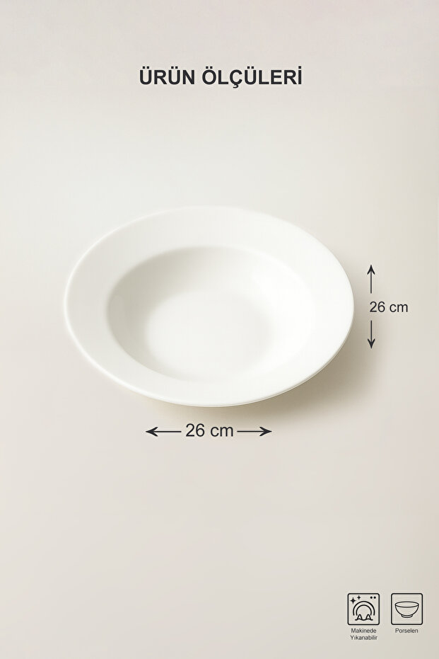 Baskılı Tekli Porselen Makarna Tabağı TPHSS25TBK00022 - 6