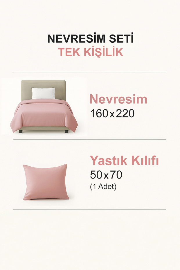 Tek Kişilik Çizgili Kolay Ütülenebilir Nevresim Seti 160x220cm TPHAW26TKN00006 - 5