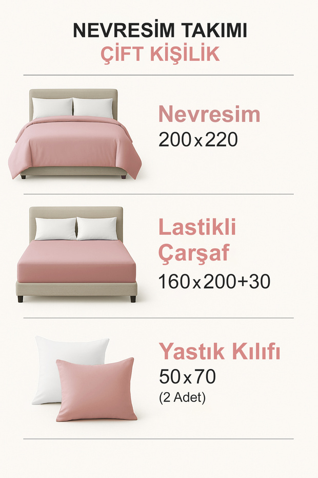Çift Kişilik Kolay Ütülenebilir Nevresim Takımı TPHAW26CKN00019 - 5