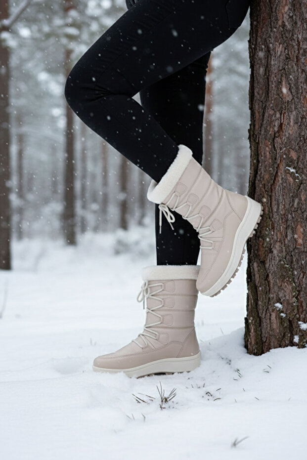 Bej Kadın Bot & Bootie 20136 - 4