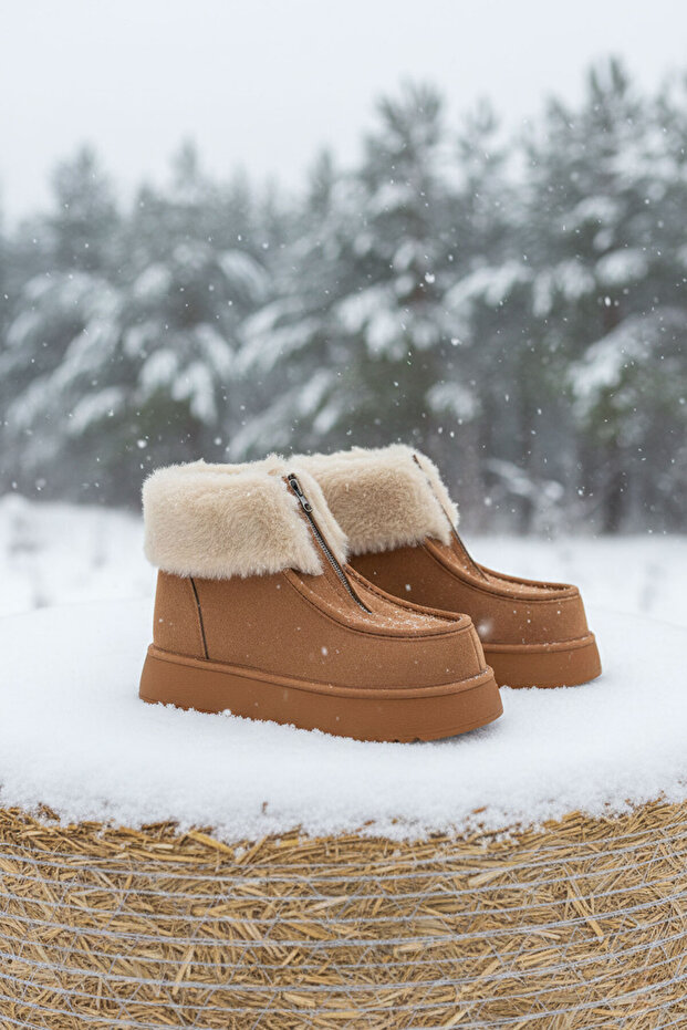 Taba Süet Kadın Bot & Bootie 21086 - 1