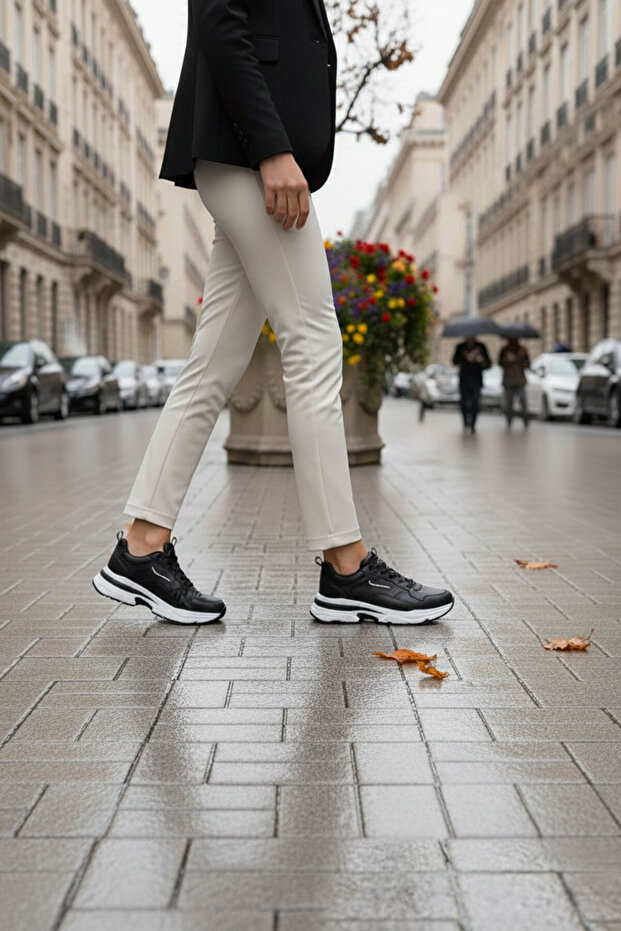 Czarno-Białe-C Damskie Trampki 18802 - 3