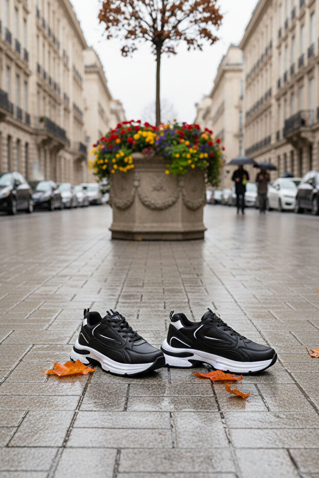 Czarno-Białe-C Damskie Trampki 18802 - 4