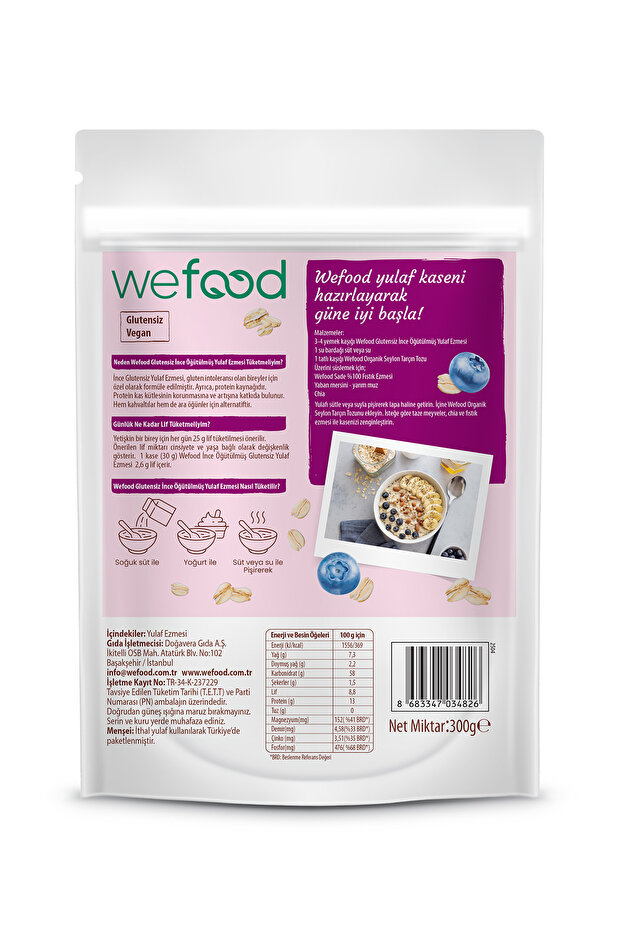 İnce Öğütülmüş Glutensiz Yulaf Ezmesi 300 gr 8683347034826 - 4