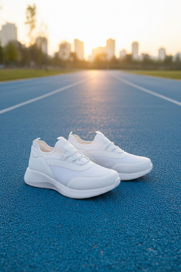 حذاء رياضي أبيض نسائي 15226 - 2