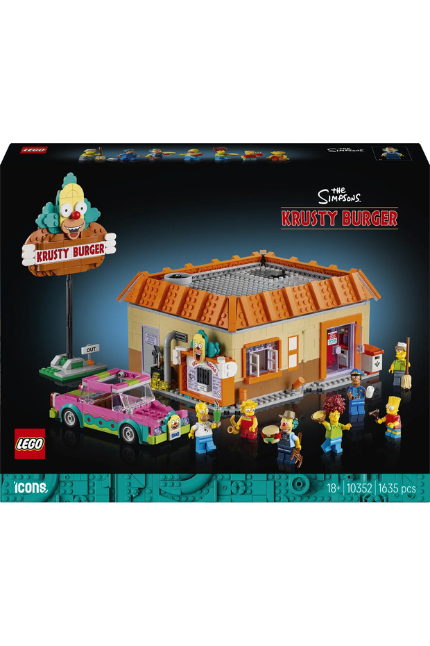 ® Icons The Simpsons™: Krusty Burger – 10352 Yetişkinler için Model Yapım Seti (1635 Parça) - 4