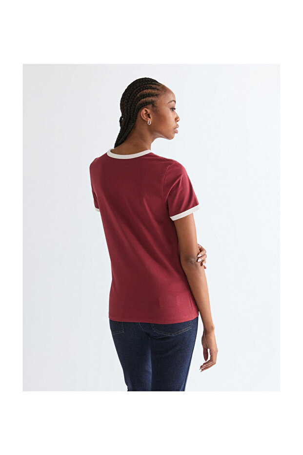 Dámské tričko RINGER TEE RUBY WINE - 4